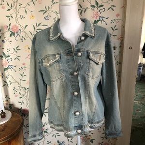 DG2 by Diane Gilman Embellished Jean Jacket